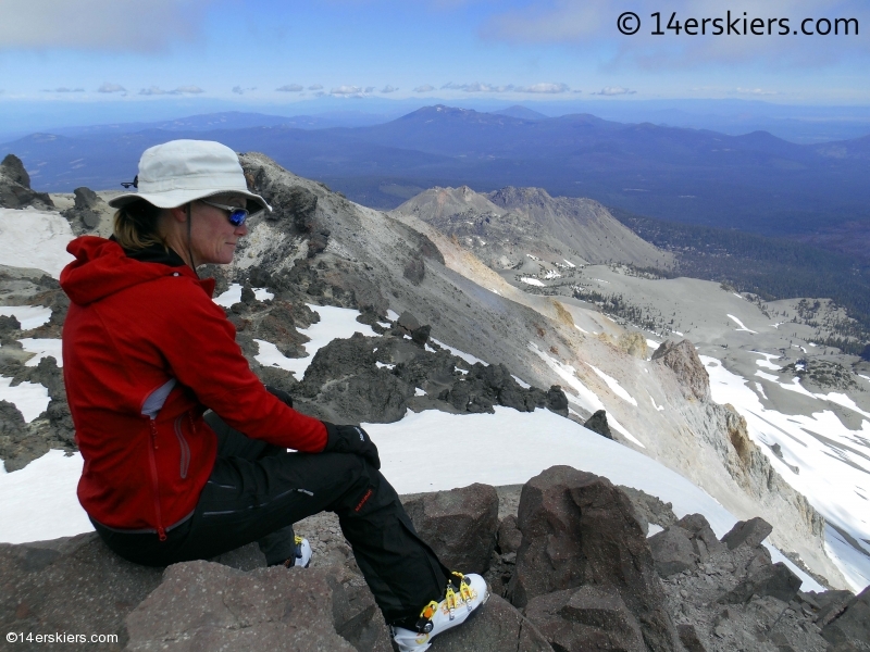 Backcountry skiing on Lassen Peak in California