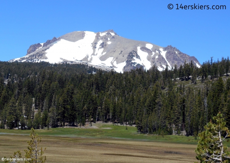 Backcountry skiing on Lassen Peak in California