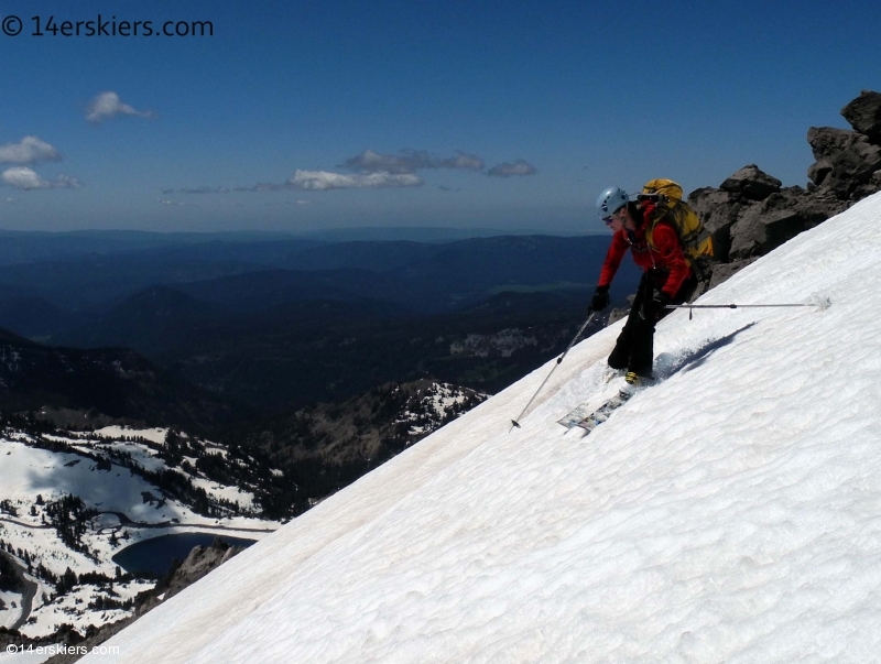 Backcountry skiing on Lassen Peak in California