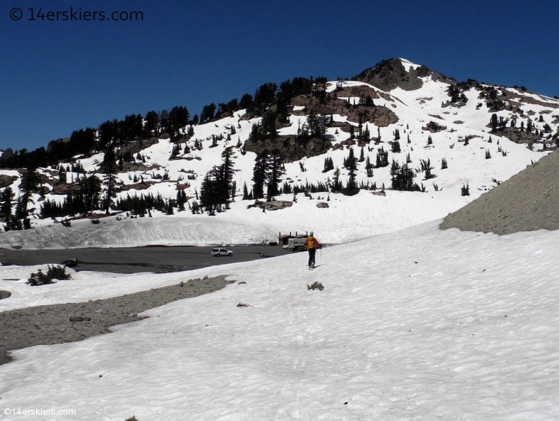 Backcountry skiing on Lassen Peak in California