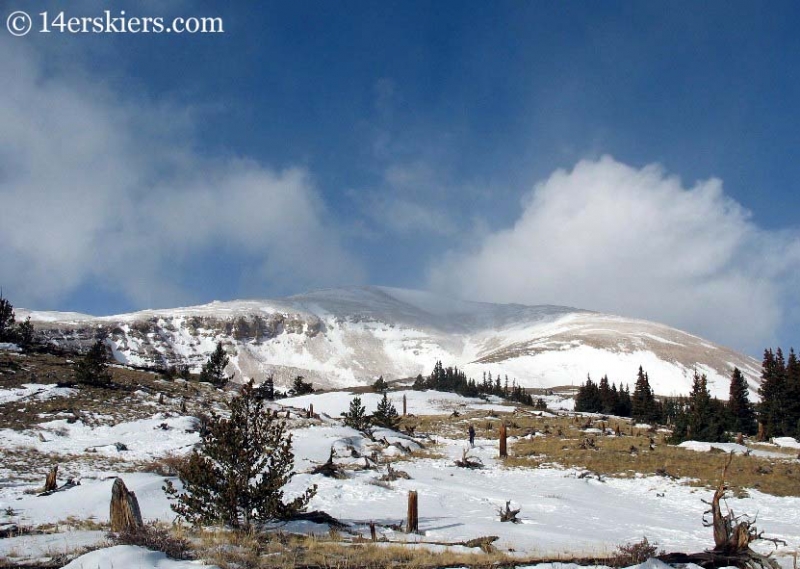 backcountry skiing on Mount Bross