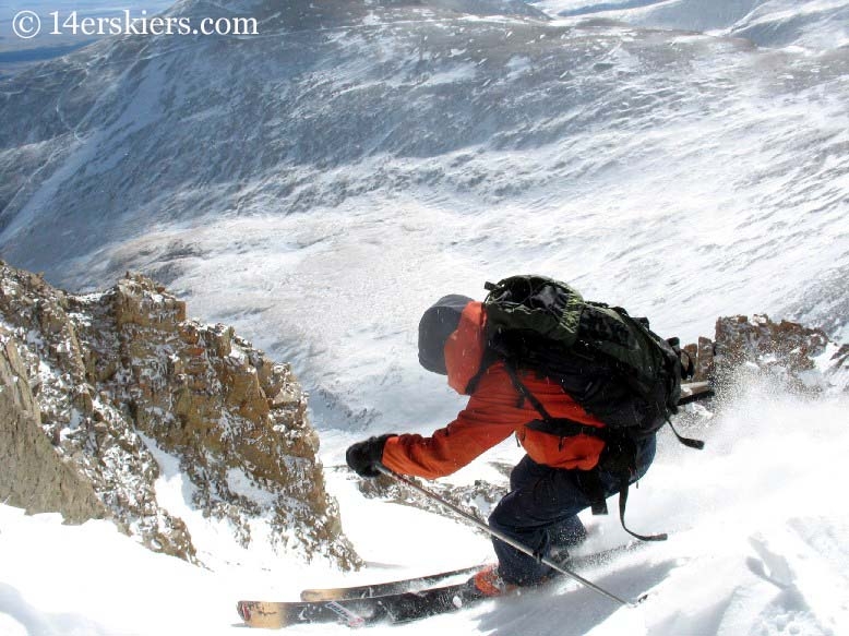 Frank Konsella backcountry skiing on Mount Lincoln. 