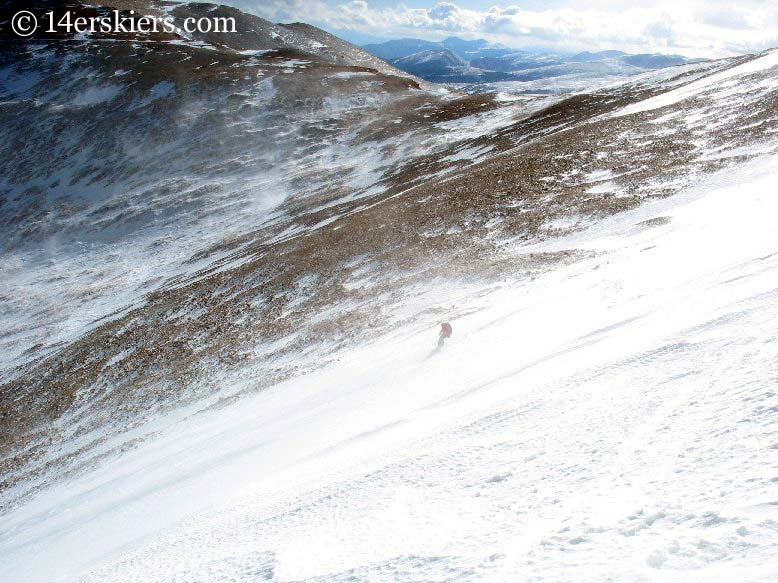 Frank Konsella backcountry skiing on Mount Lincoln.  