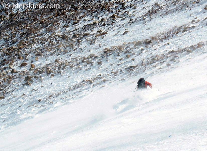 Frank Konsella backcountry skiing on Mount Lincoln. 