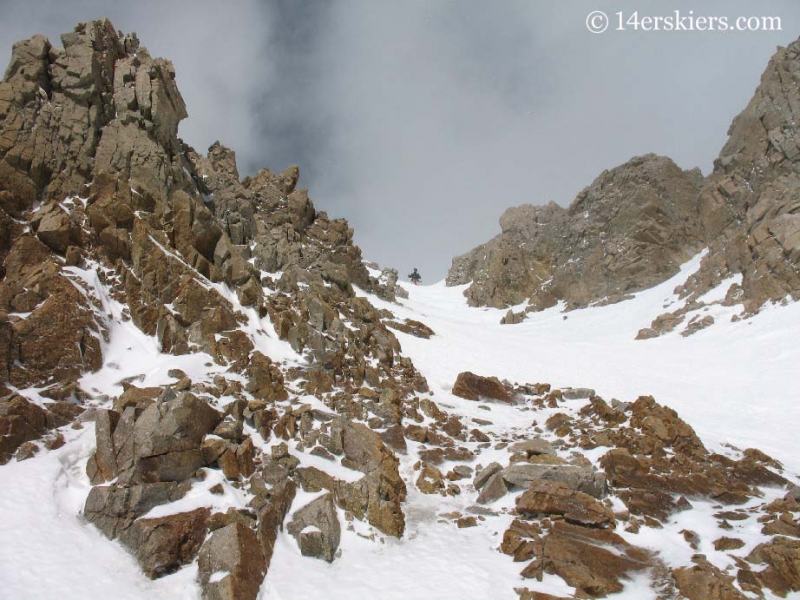 Brittany Walker Konsella backcountry skiing on Mount Lincoln.  