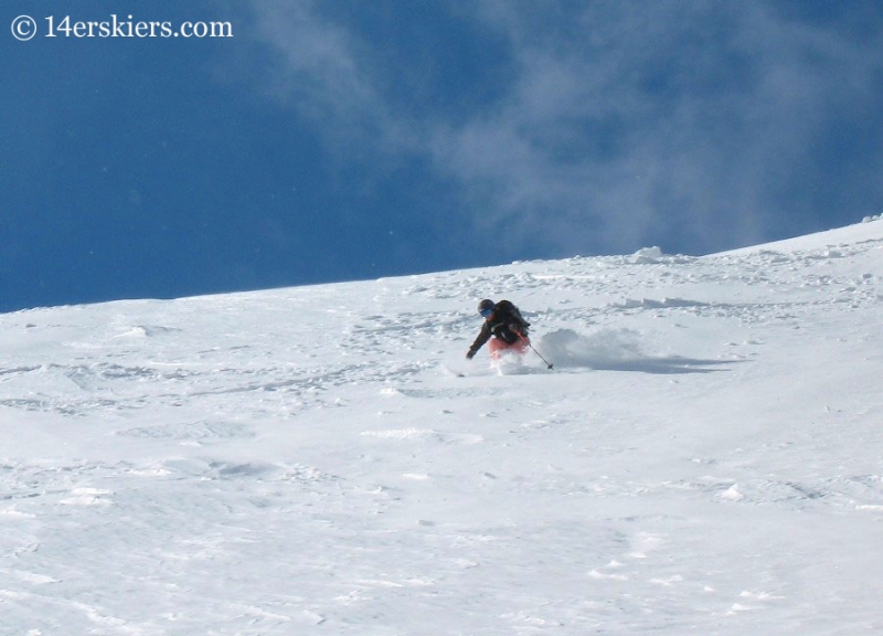 Brittany Walker Konsella backcountry skiing on Mount Lincoln