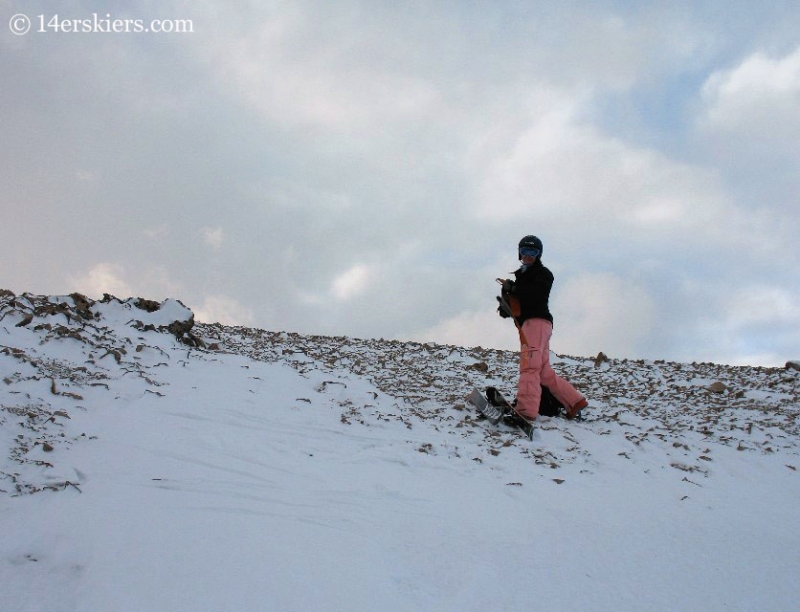 Brittany Konsella backcountry skiing on Mount Bross