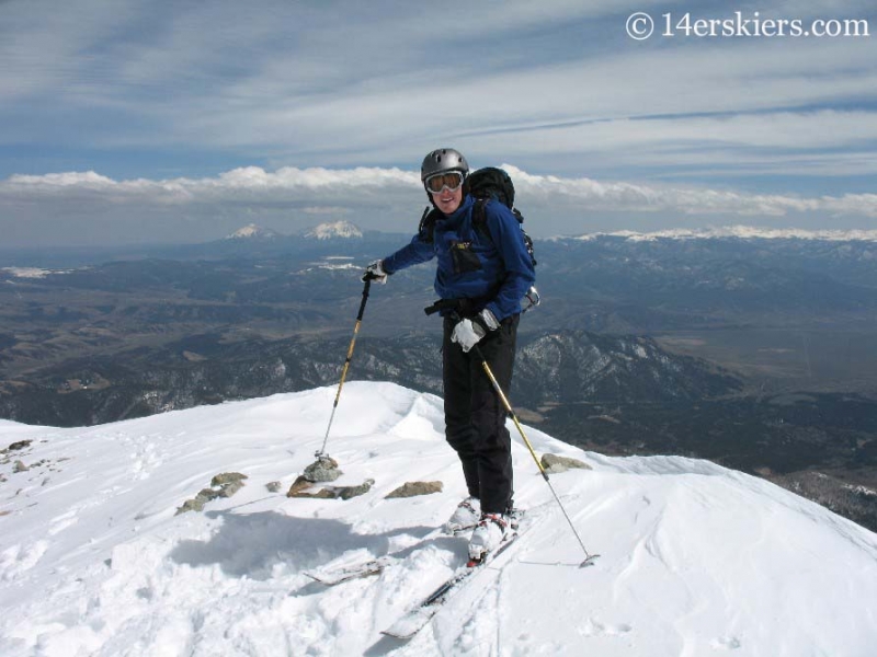 Jordan White on the summit of Mount Lindsey. 