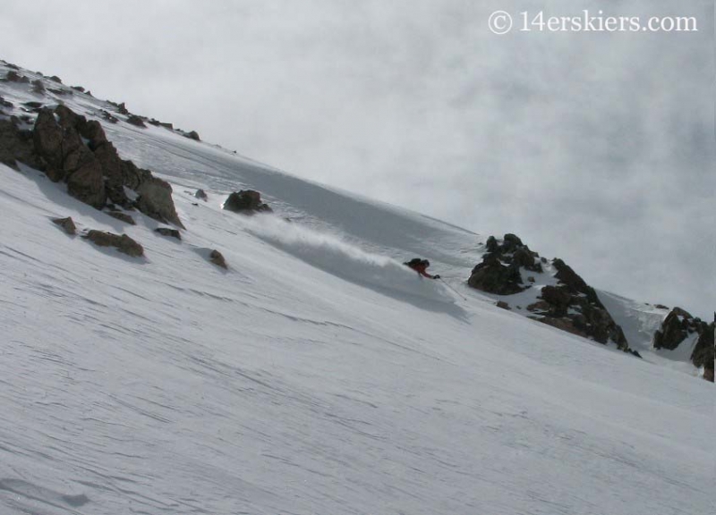 Frank Konsella backcountry skiing on Mount Lindsey