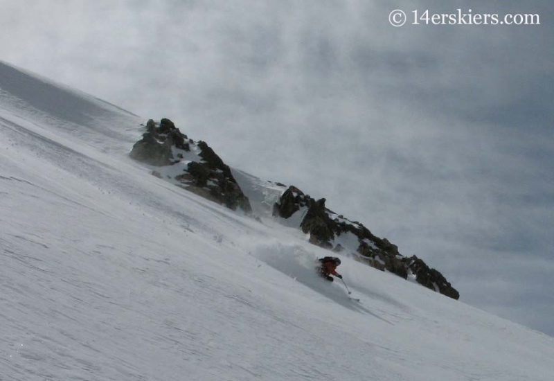 Frank Konsella backcountry skiing on Mount Lindsey