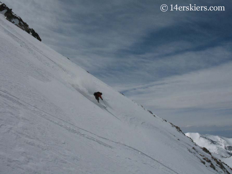 Frank Konsella backcountry skiing on Mount Lindsey