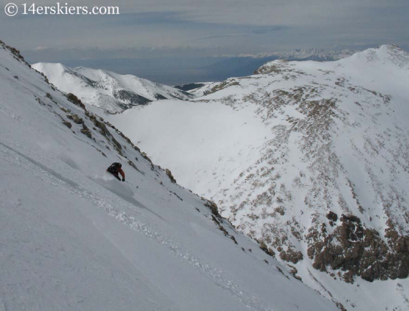 Frank Konsella backcountry skiing on Mount Lindsey
