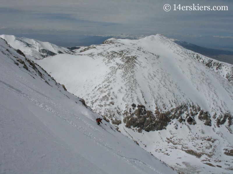 Frank Konsella backcountry skiing on Mount Lindsey