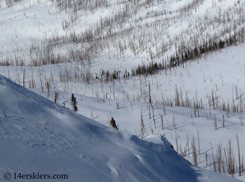 Larry Fontaine backcountry skiing Little Agnes Mountain.