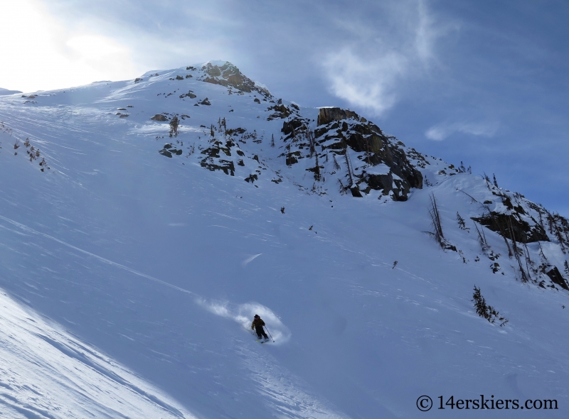 Larry Fontaine backcountry skiing Little Agnes Mountain.