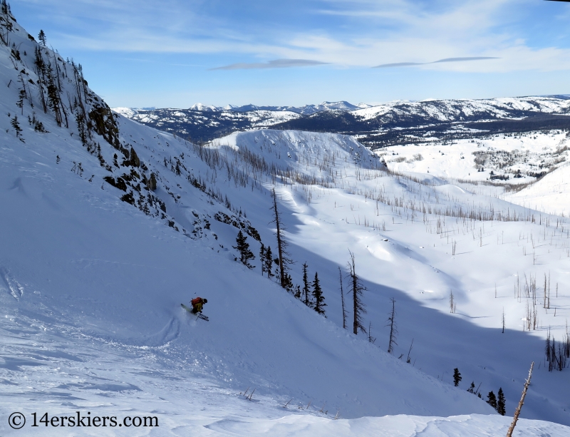 Larry Fontaine backcountry skiing Little Agnes Mountain.