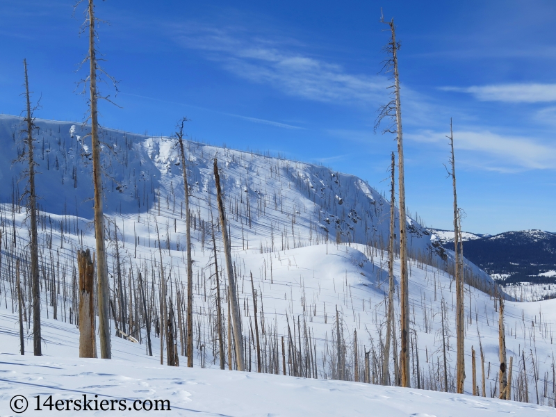 Backcountry skiing on Little Agnes Mountain.