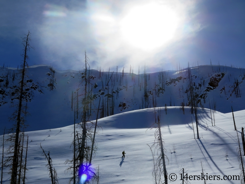 Larry Fontaine backcountry skiing Zirkel Wilderness.