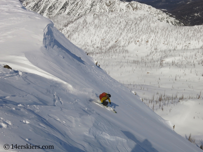 Larry Fontaine backcountry skiing Little Agnes Mountain.