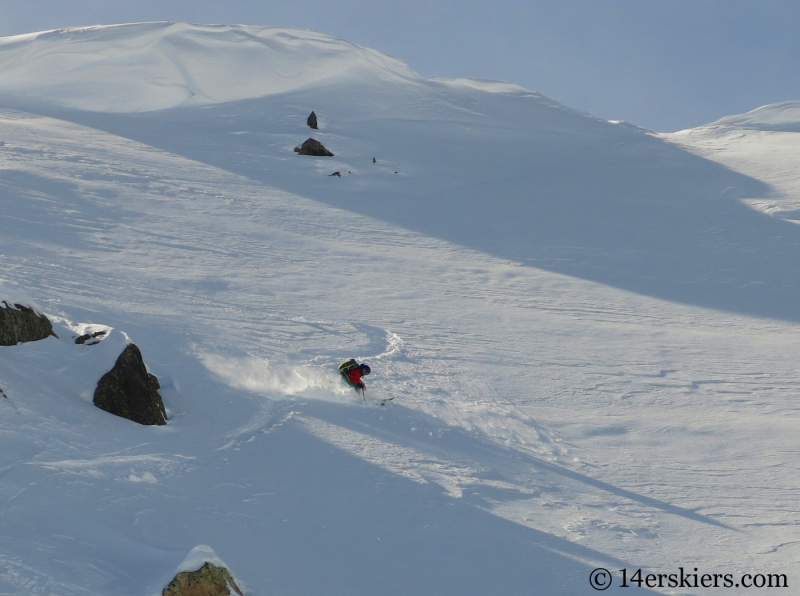 Brittany Walker Konsella backcountry skiing Little Agnes Mountain.