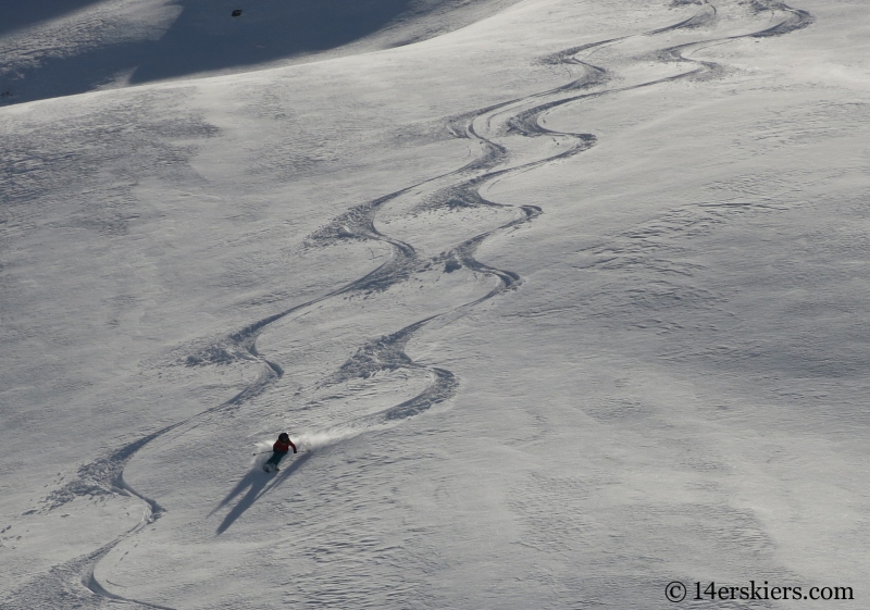 Brittany Walker Konsella backcountry skiing Little Agnes Mountain.
