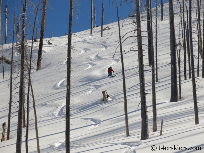 Brittany Konsella backcountry skiing Zirkel Wilderness.