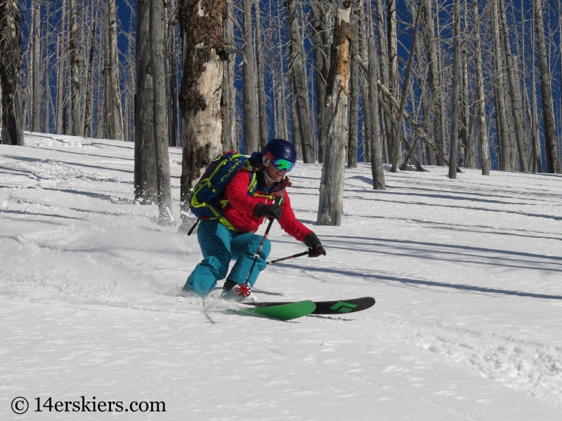 Brittany Konsella backcountry skiing Little Agnes.