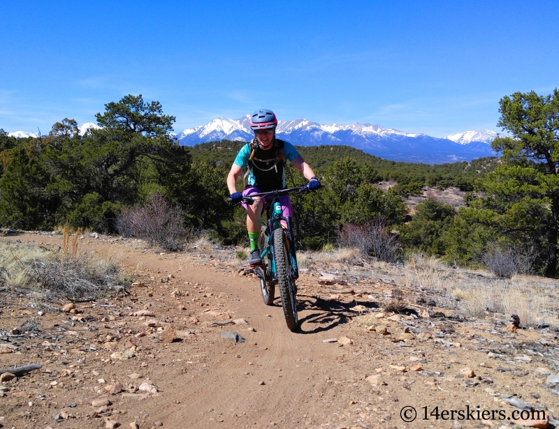 Mountain biking Little Rainbow Trail near Salida, CO.