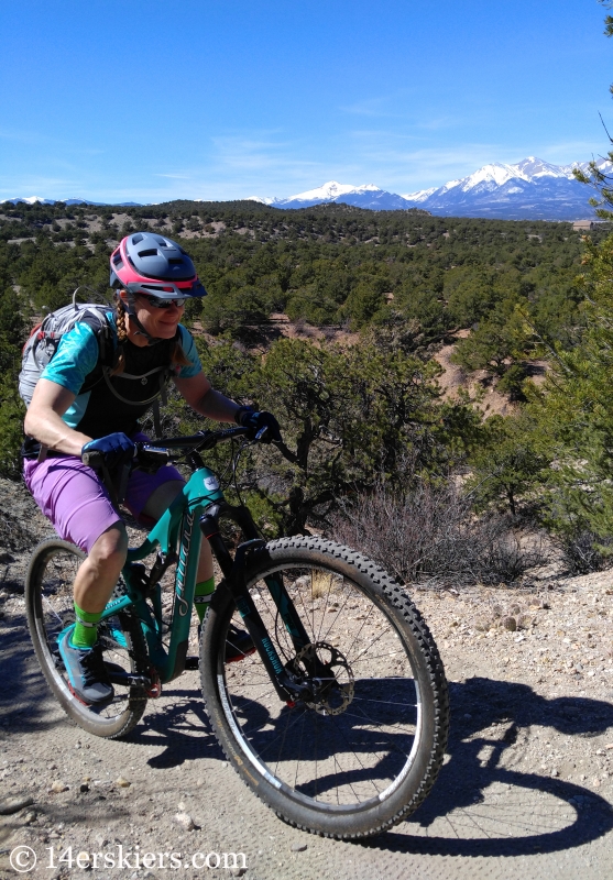 Mountain biking Little Rainbow Trail near Salida, CO.