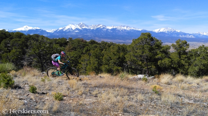 Mountain biking Little Rainbow Trail near Salida, CO.