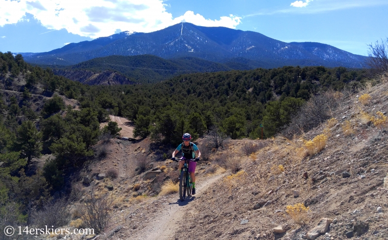 Mountain biking Little Rainbow Trail near Salida, CO.