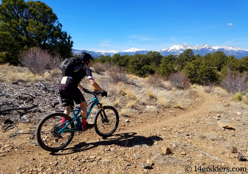 Mountain biking Little Rainbow Trail near Salida, CO.