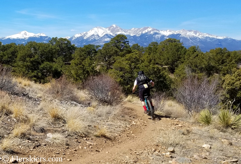 Mountain biking Little Rainbow Trail near Salida, CO.