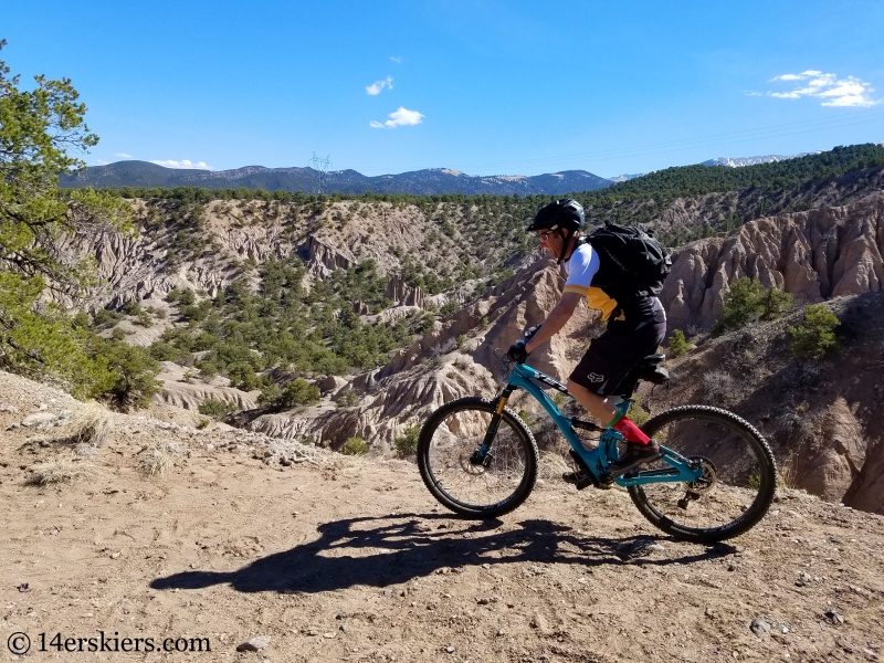 Mountain biking Little Rainbow Trail near Salida, CO.