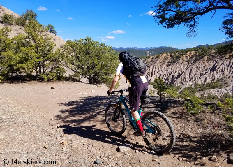 Mountain biking Little Rainbow Trail near Salida, CO.