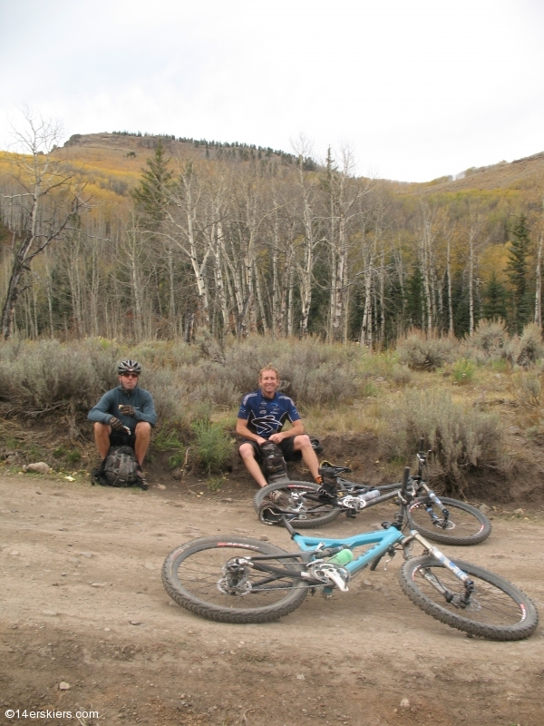 Mountain biking Lowline Trail near Crested Butte.