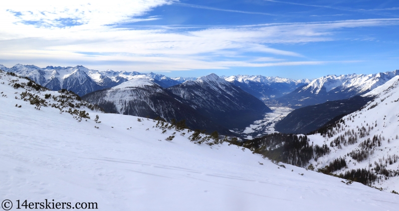 View from Marienberg ski area, Tirol, Austria.