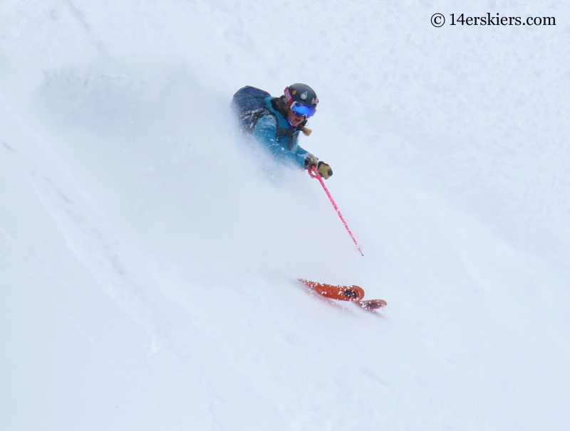 Alex Riedman backcountry skiing at Mayflower Gulch.