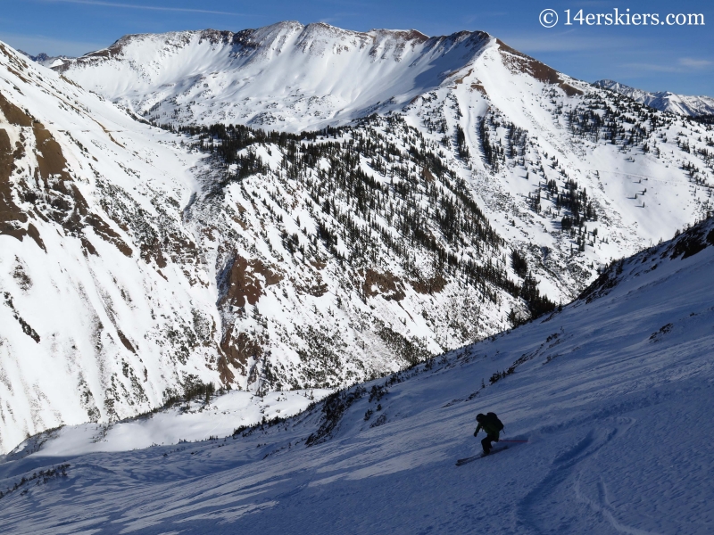 Alex Riedman backcountry skiing in Crested Butte.