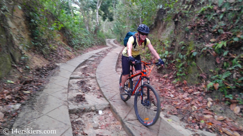 Mountain biking near Minca, Colombia.