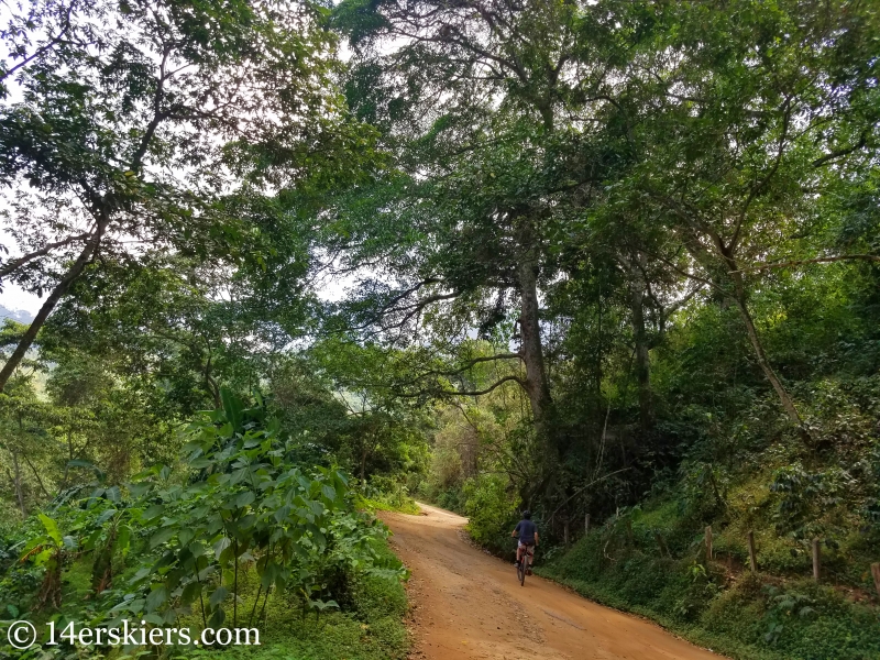 Mountain biking in Minca, Colombia.