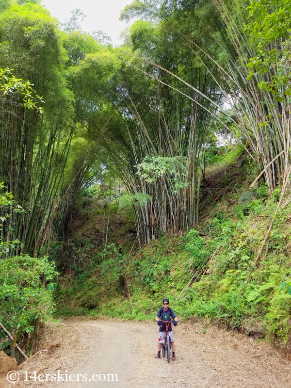 Mountain biking in Minca, Colombia.