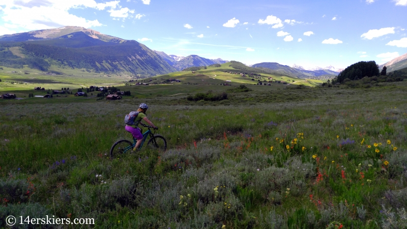 Brittany Konsella mountain biking the Upper Loop in Crested Butte, CO.