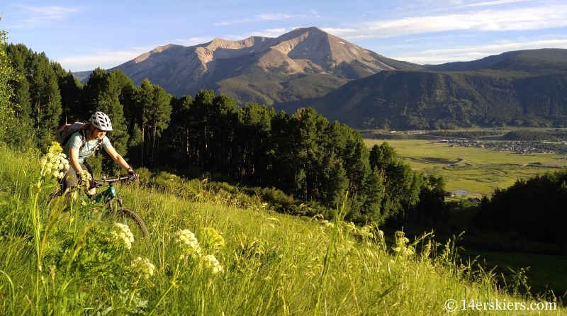 Brittany Konsella mountain biking West Side trail in Crested Butte, CO.