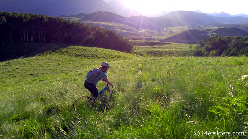 Brittany Konsella enjoying an evening ride on West Side trail on Mount Crested Butte.