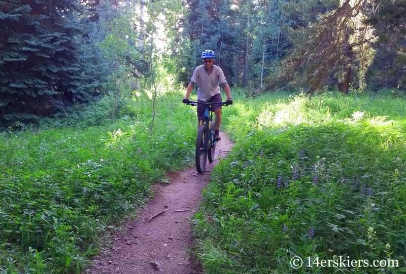 Frank Konsella mountain biking on Painter Boy in Crested Butte, CO.