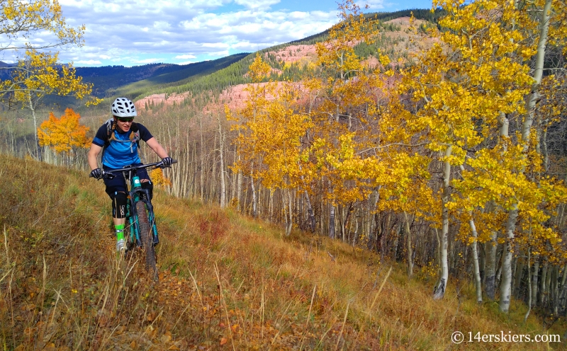 Brittany Konsella mountain biking Waterfall Cutoff near Crested Butte.