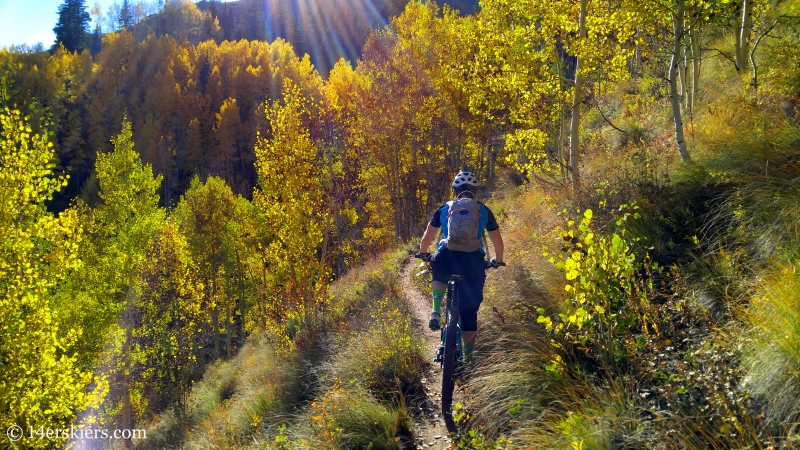 Brittany Konsella mountain biking Waterfall Cutoff near Crested Butte.