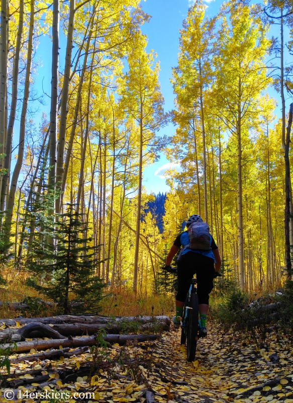 Brittany Konsella mountain biking Waterfall Cutoff near Crested Butte.