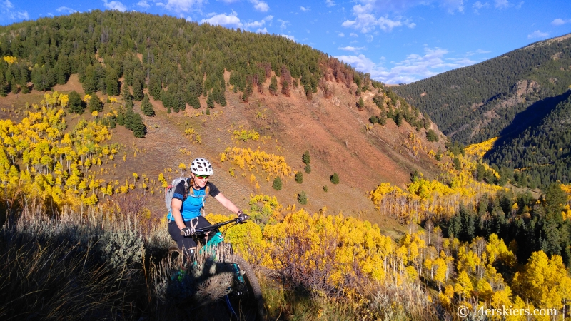 Brittany Konsella mountain biking the Caves Trail near Crested Butte.